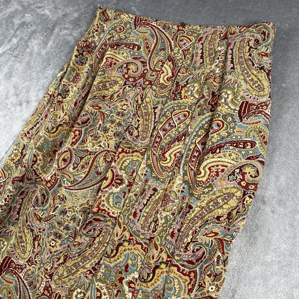 Vtg Liz Claiborne Collection Skirt Womens Size 14 Paisley Faux Wrap Maxi Lined‎ - Picture 5 of 13